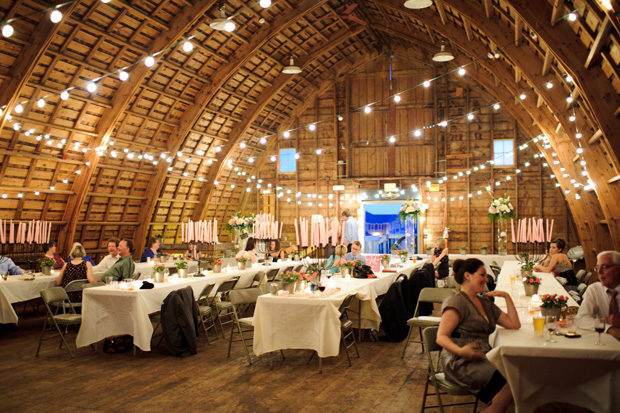 Simpson Barn decorated for the wedding