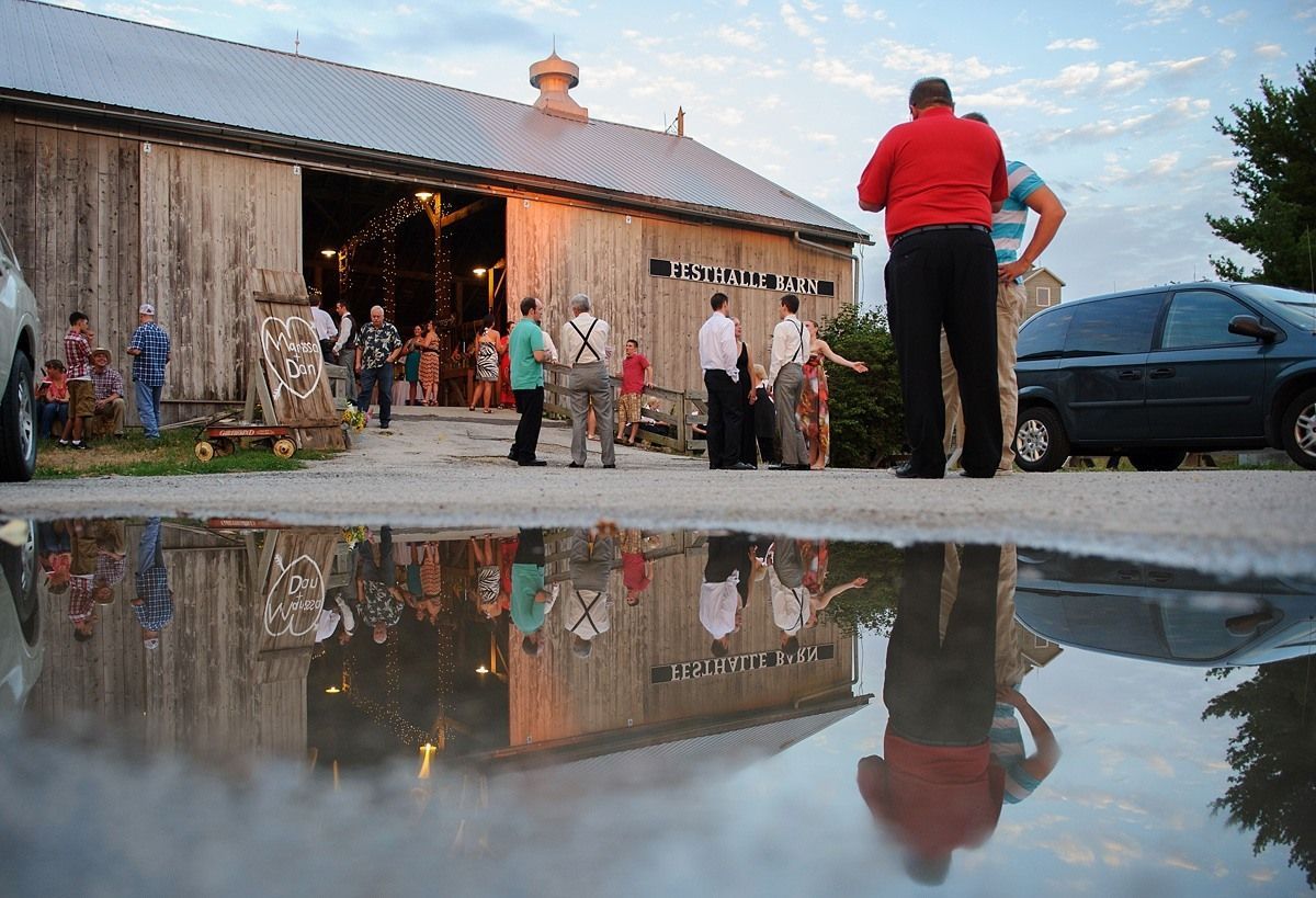 Festhalle Barn wedding guests