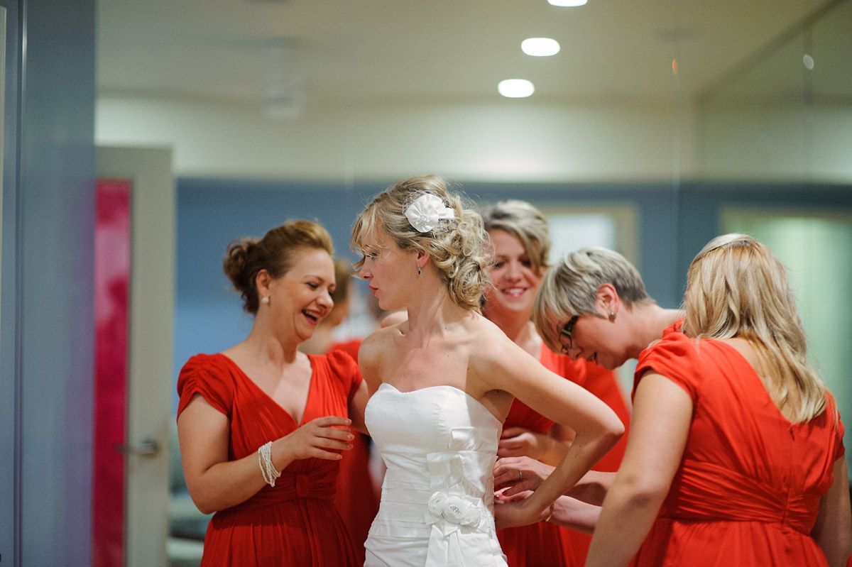 bride and bridesmaids